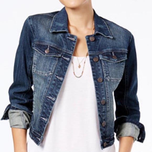 NWT Dark Blue Denim Button Down Jean Jacket - Picture 4 of 6